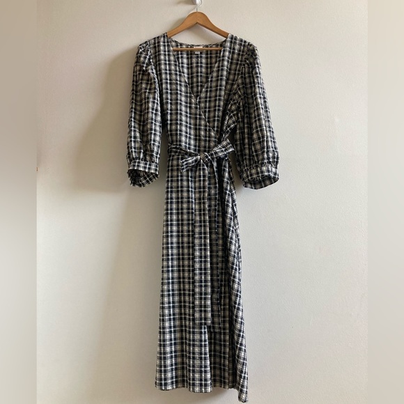 Plaid Picnic Dress - flouncy balloon half sleeve - Picture 5 of 6